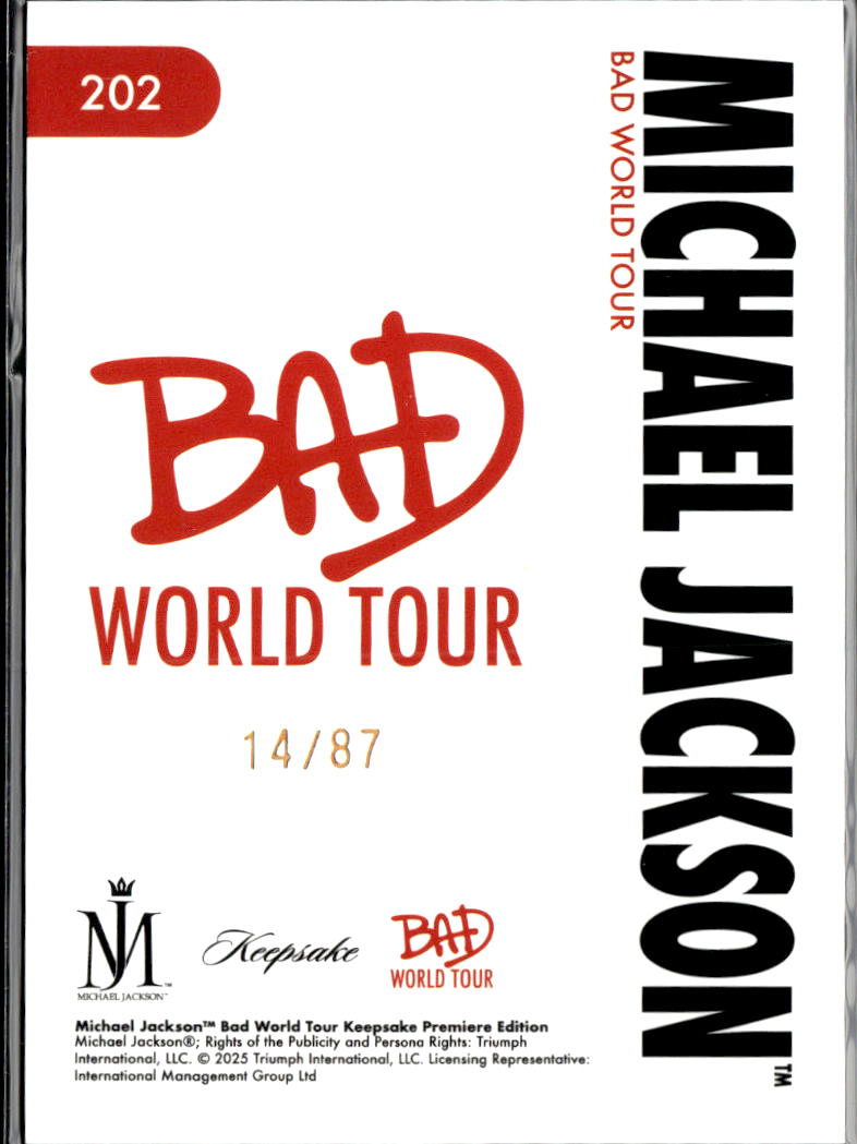Michael Jackson 2025 Keepsake Bad World Tour 14/87 #202