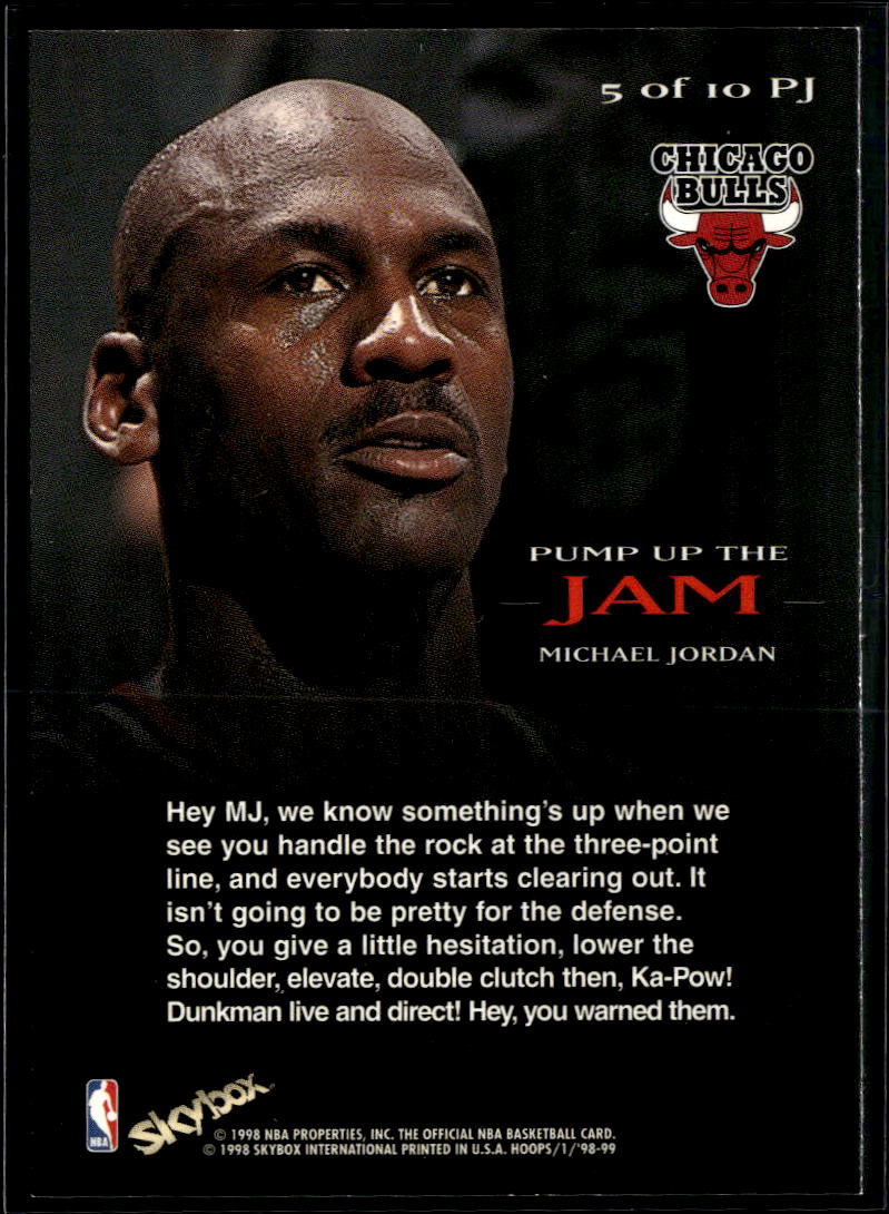 Michael Jordan 1998 NBA Hoops Pump Up the Jam #5 Chicago Bulls