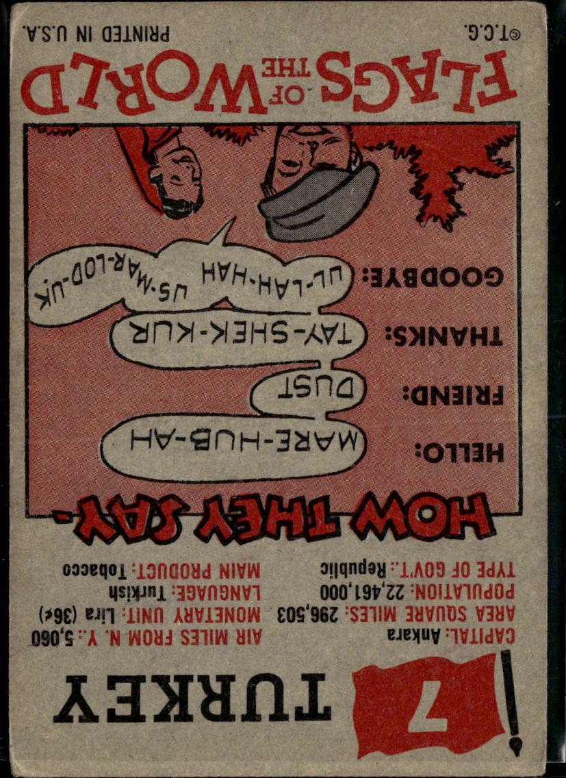 Turkey 1956 Topps Flags of the World #7