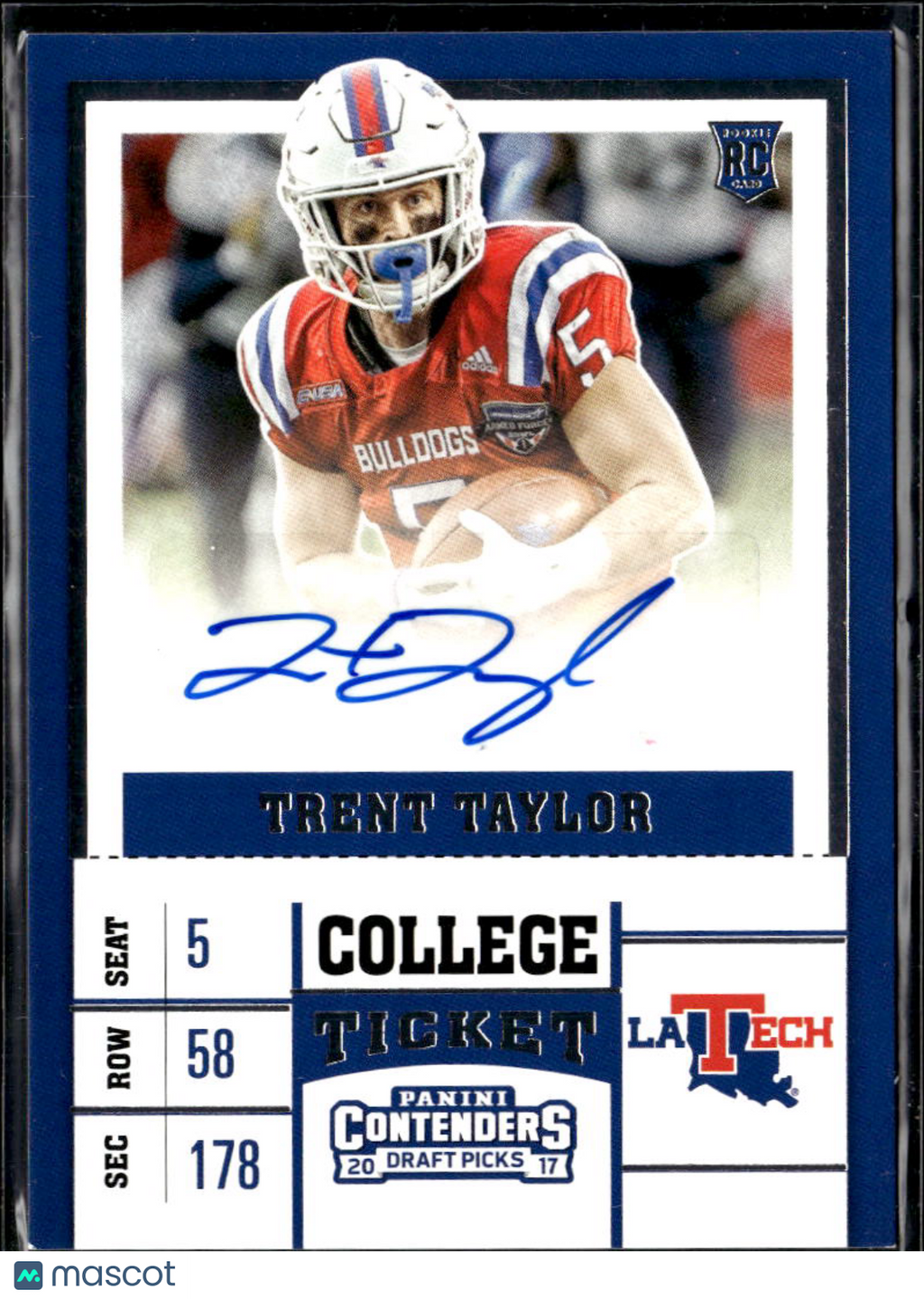 Trent Taylor 2017 Contenders Draft Auto Autograph RC Louisiana Tech Bulldogs