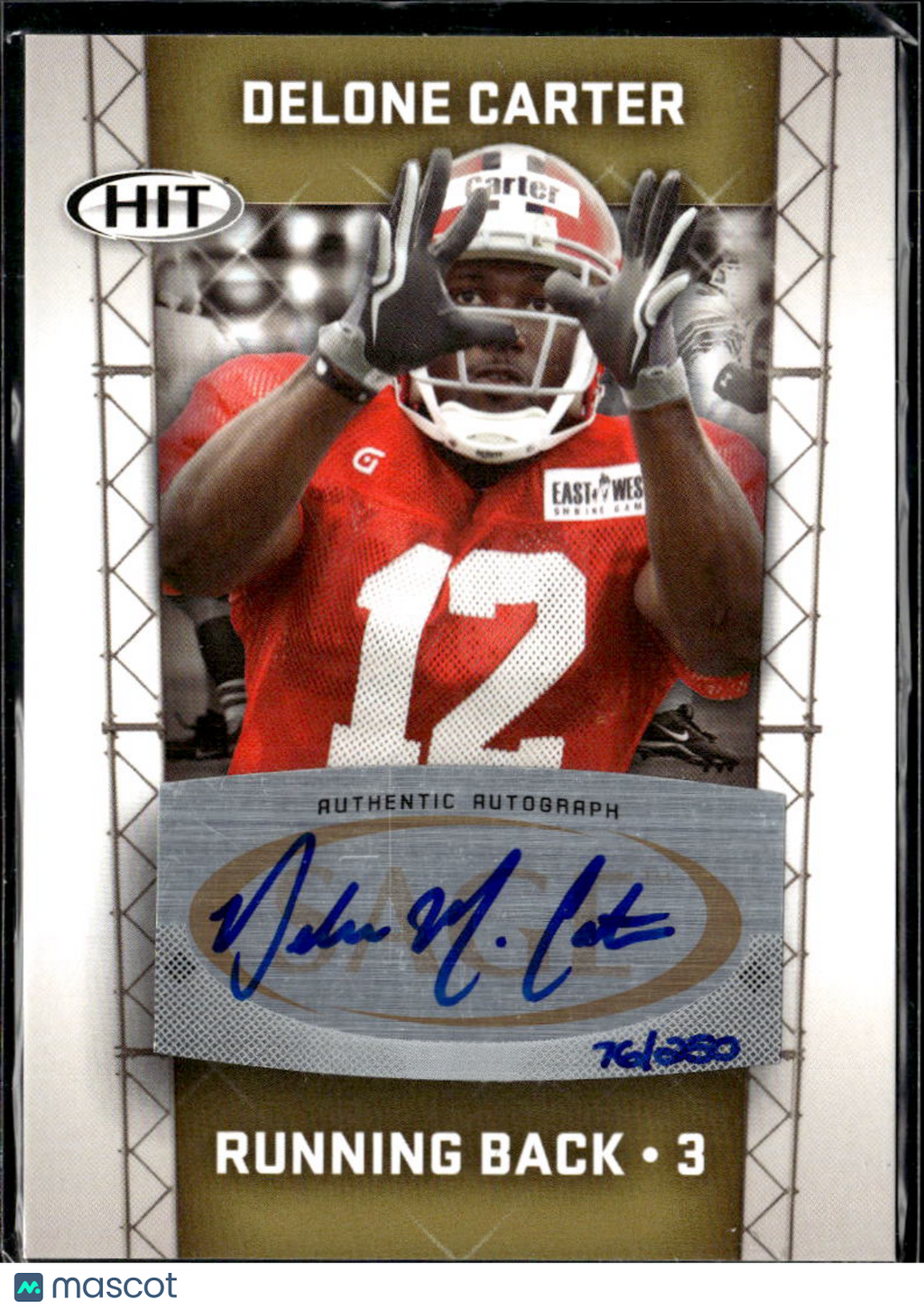 Delone Carter 2011 SAGE HIT Auto Autograph RC Gold /250 Colts