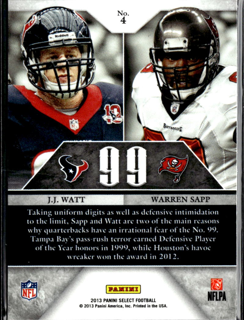J.J. Watt Warren Sapp 2013 Select Greatest 99 Texans Bay Buccaneers