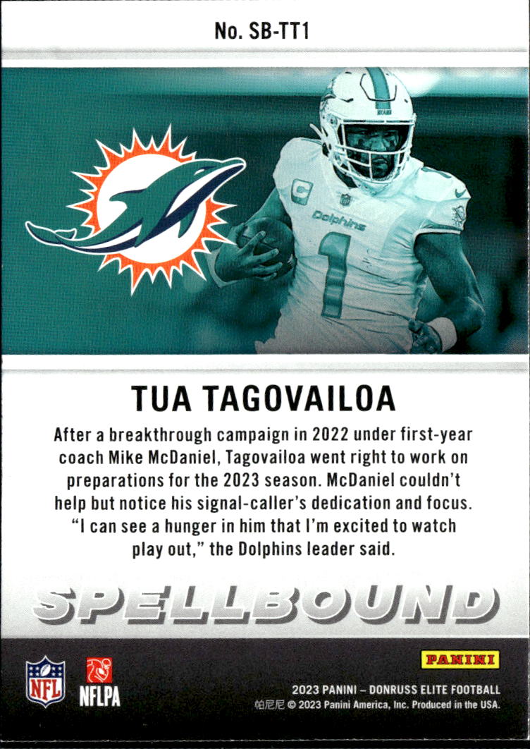 Tua Tagovailoa 2023 Elite Spellbound Green "T" Miami Dolphins