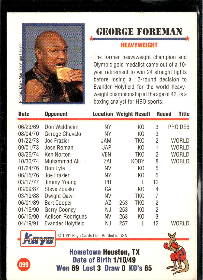 George Foreman 1991 Kayo Boxing #99