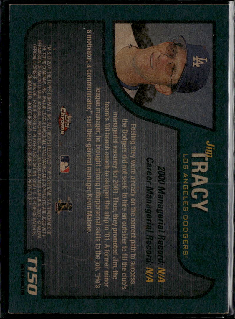 Jim Tracy 2001 Topps Chrome Refractor Los Angeles Dodgers