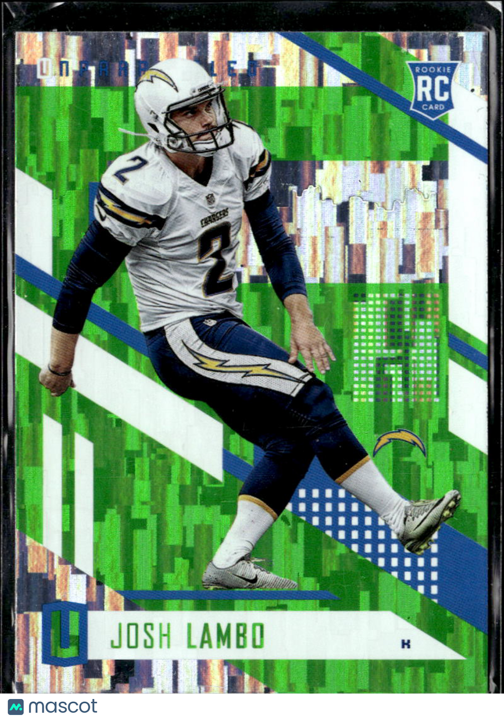 Josh Lambo 2017 Unparalleled Lime Green RC Los Angeles Chargers