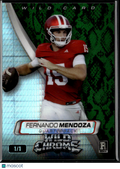 Fernando Mendoza 2026 Wild Card Rookie RC 1/1 Indiana Raiders
