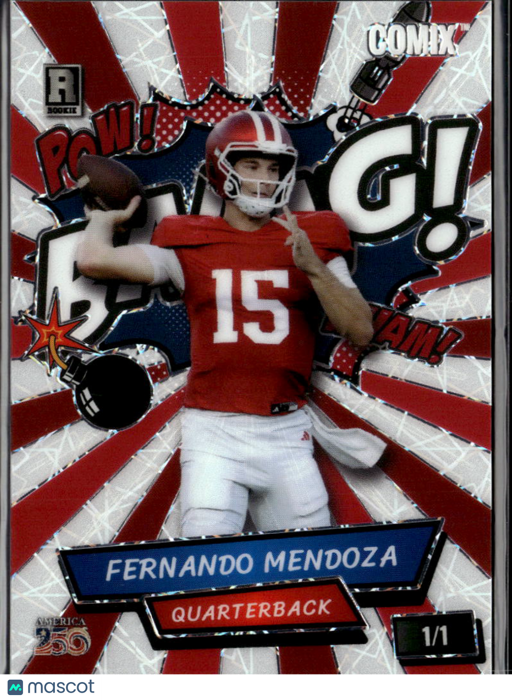 Fernando Mendoza 2026 Wild Card Rookie RC 1/1 Indiana Raiders
