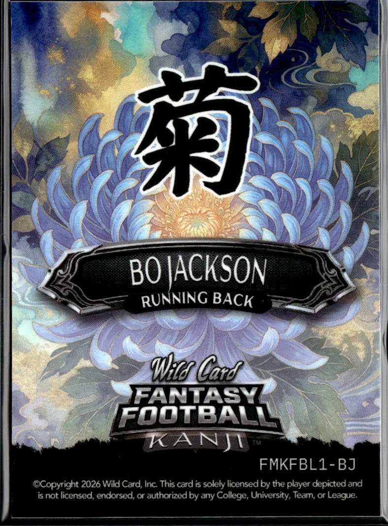 Bo Jackson 2026 Wild Card Kanji 1/2 Oakland Raiders