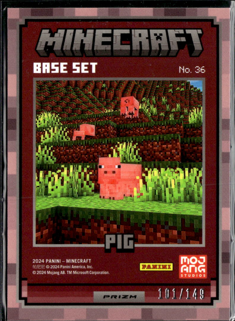 Pig 2024 Panini Minecraft Prizm 101/149 #36