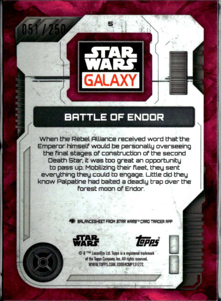 Battle of Endor Topps Star Wars Galaxy Magenta Refractor 51/250 #5