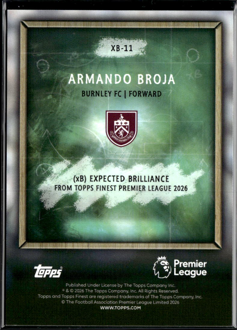 Armando Broja 2026 Topps Finest Orange Refractor Expected Brilliance /25 Burnley