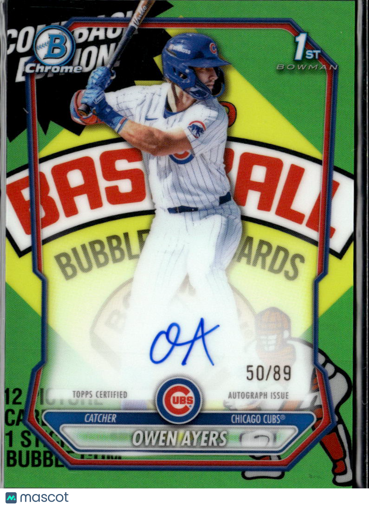 Owen Ayers 2026 Bowman Chrome 1st Auto Autograph Packfractor 50/89 Chicago Cubs