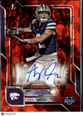 Avery Johnson 2025 Bowman Chrome Sapphire Orange Auto Autograph /25 Kansas State
