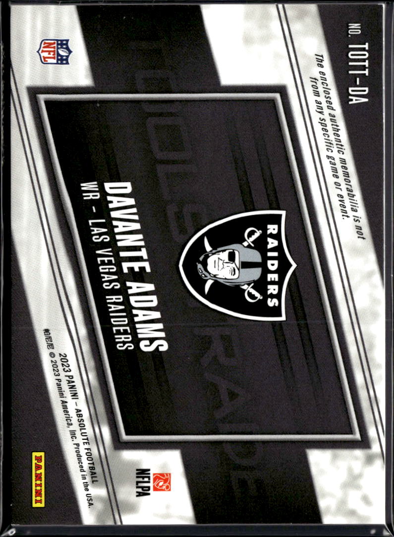 Davante Adams 2023 Absolute Tools of the Trade Patch Ball /249 Las Vegas Raiders