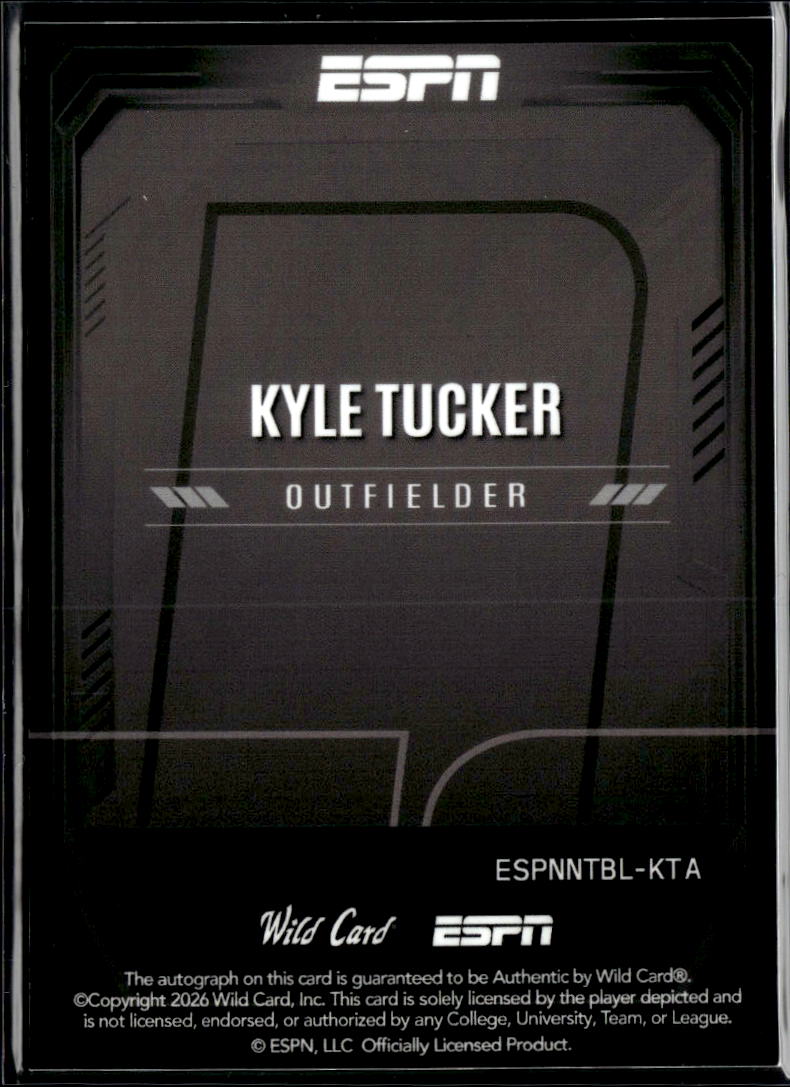 Kyle Tucker 2026 Wild Card ESPN Auto Autograph Chicago Cubs 1/1