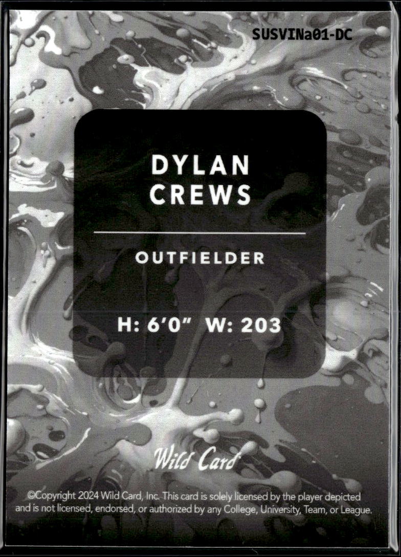 Dylan Crews 2024 Wild Card Splat Rookie RC Washington Nationals 1/1