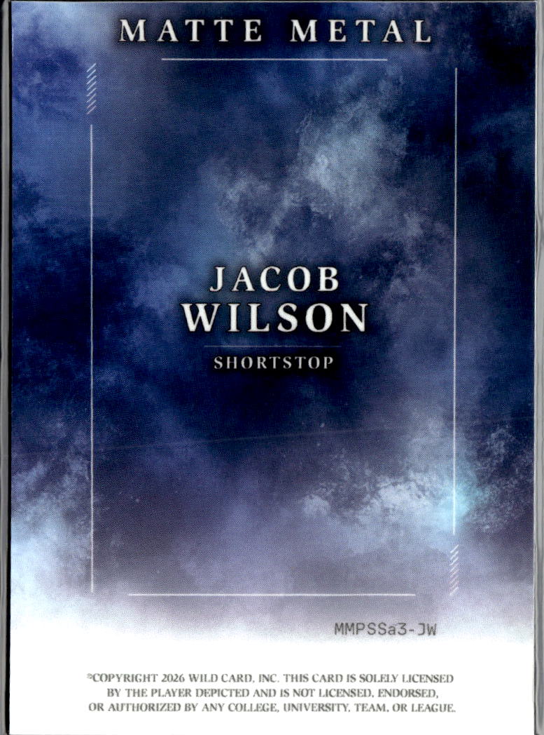 Jacob Wilson 2026 Wild Card Matte Metal Rookie RC Athletics 1/1