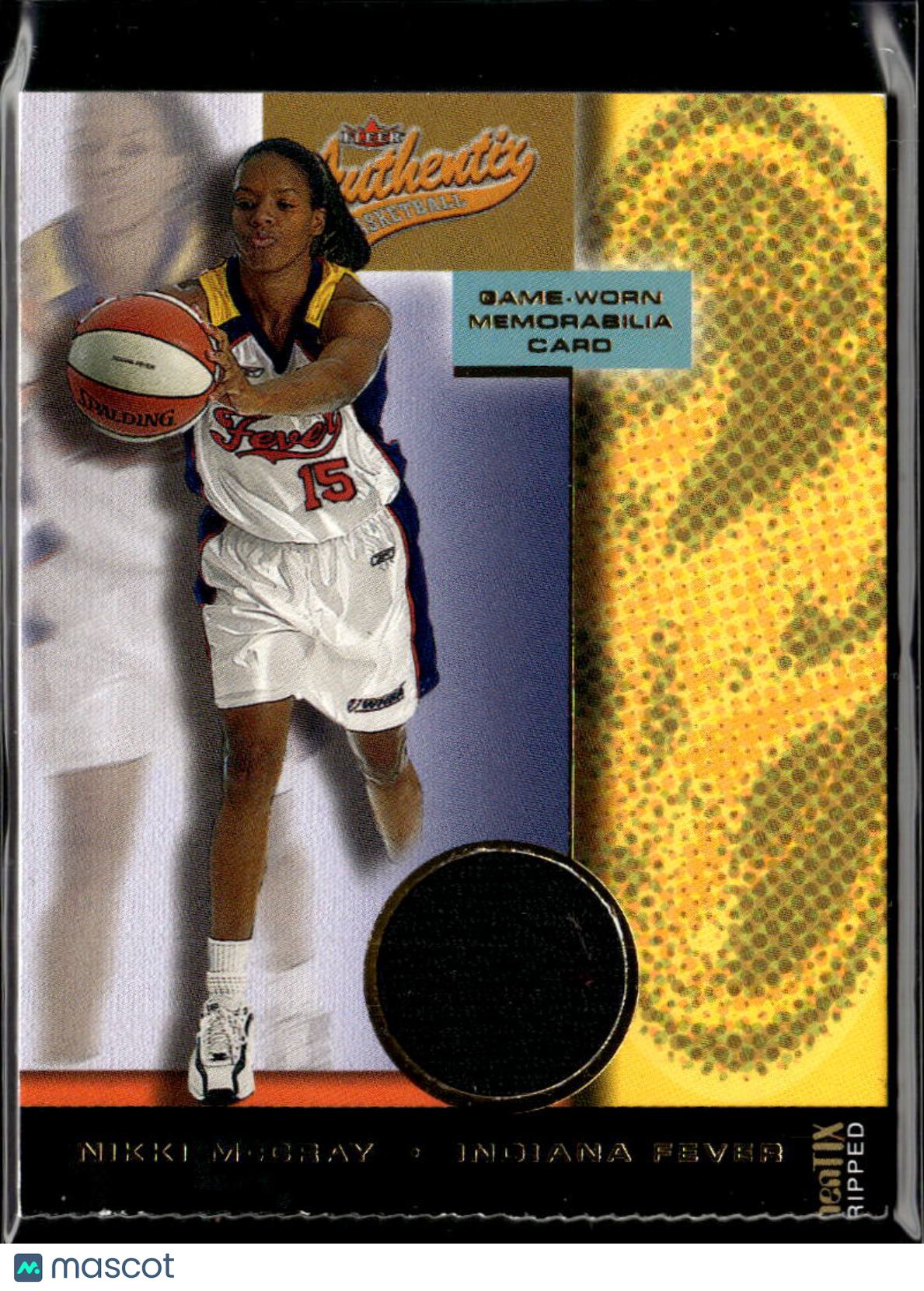 Nikki McCray 2002 Fleer Authentix Ripped Game Worn Warmups Patch Indiana Fever