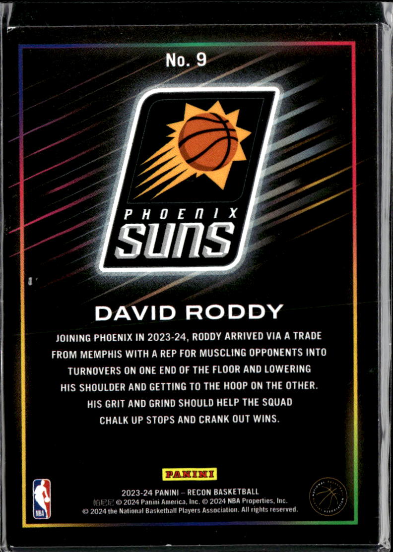 David Roddy 2023-24 Panini Recon Red /199 Phoenix Suns