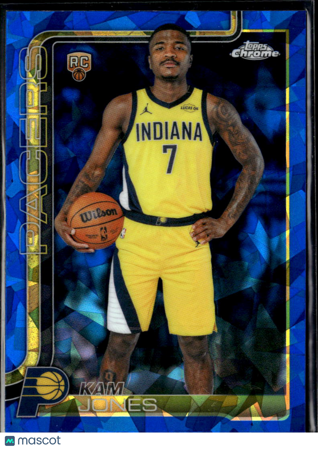 Kam Jones 2026 Topps Chrome Update RC Blue Sapphire Indiana Pacers