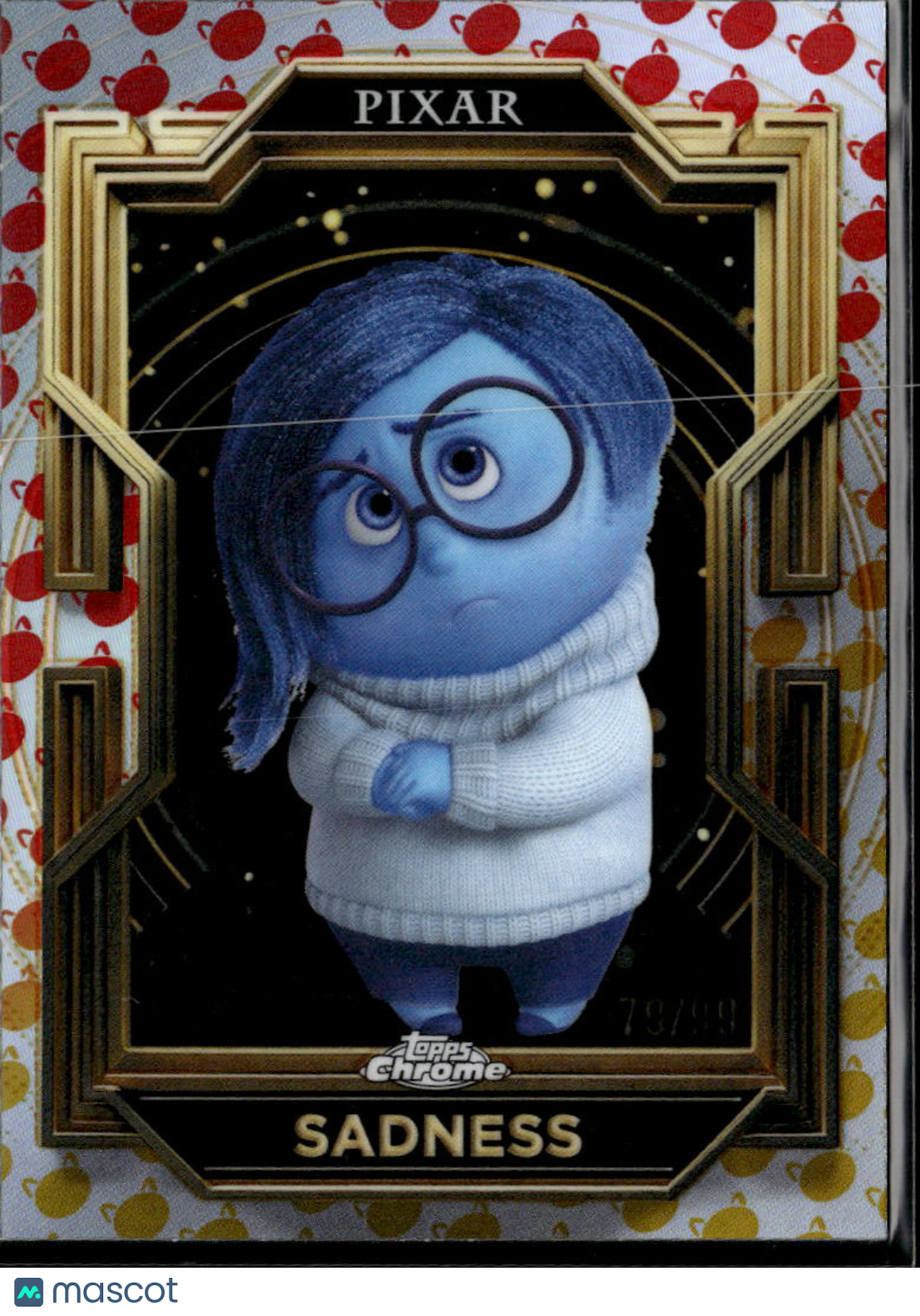 Sadness 2025 Topps Chrome Pixar Gold Disney Red 79/99 #57