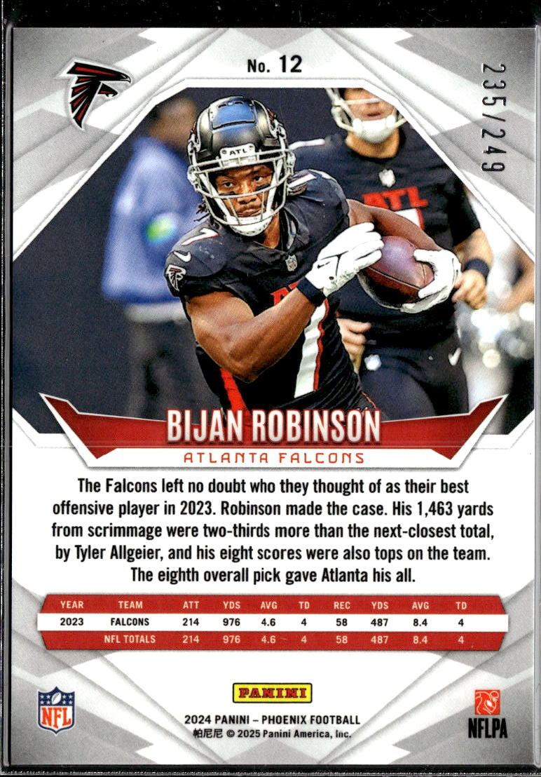 Bijan Robinson 2024 Phoenix Blue 235/249 Atlanta Falcons