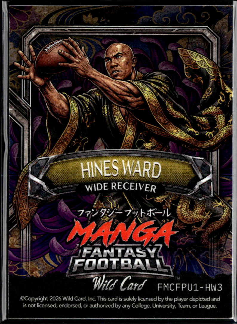 Hines Ward 2026 Wild Card Fantasy Football Manga Pittsburgh Steelers 1/1