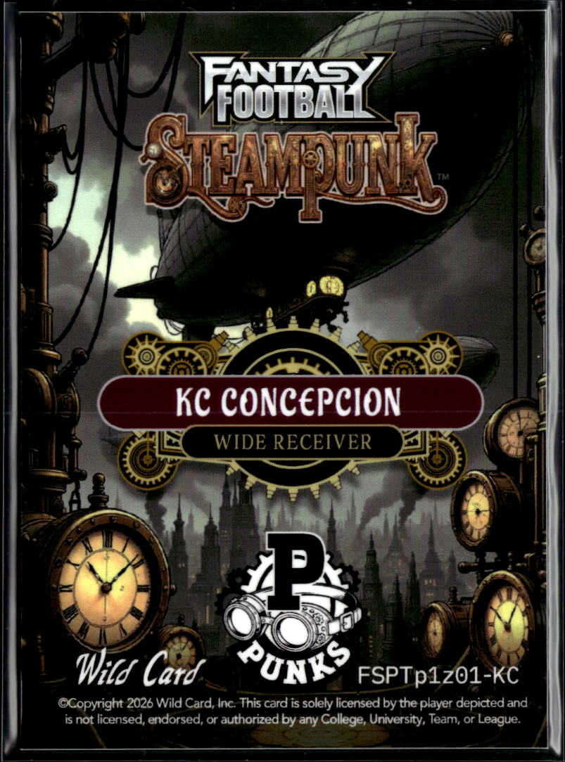 KC Concepcion 2026 Wild Card Steampunk Punks RC Texas A&M 1/1