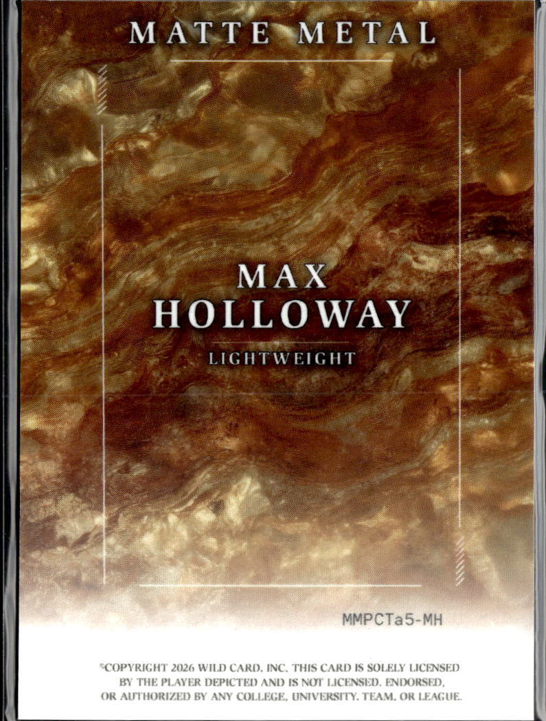 Max Holloway 2026 Wild Card Matte Metal UFC MMA 1/1