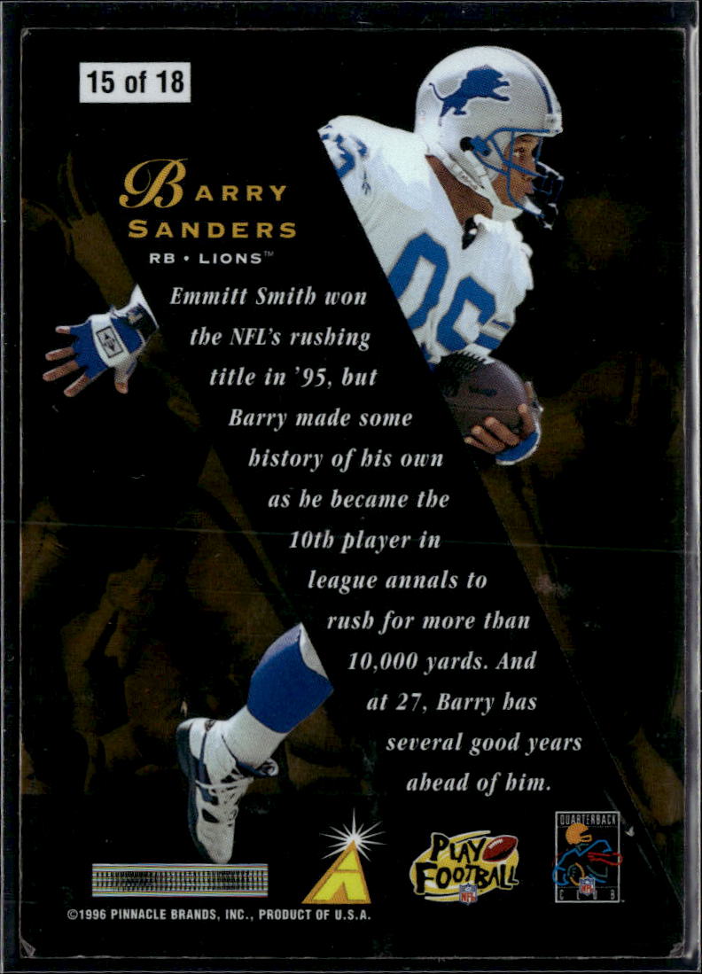 Barry Sanders 1996 Pinnacle Zenith Z-Team Detroit Lions