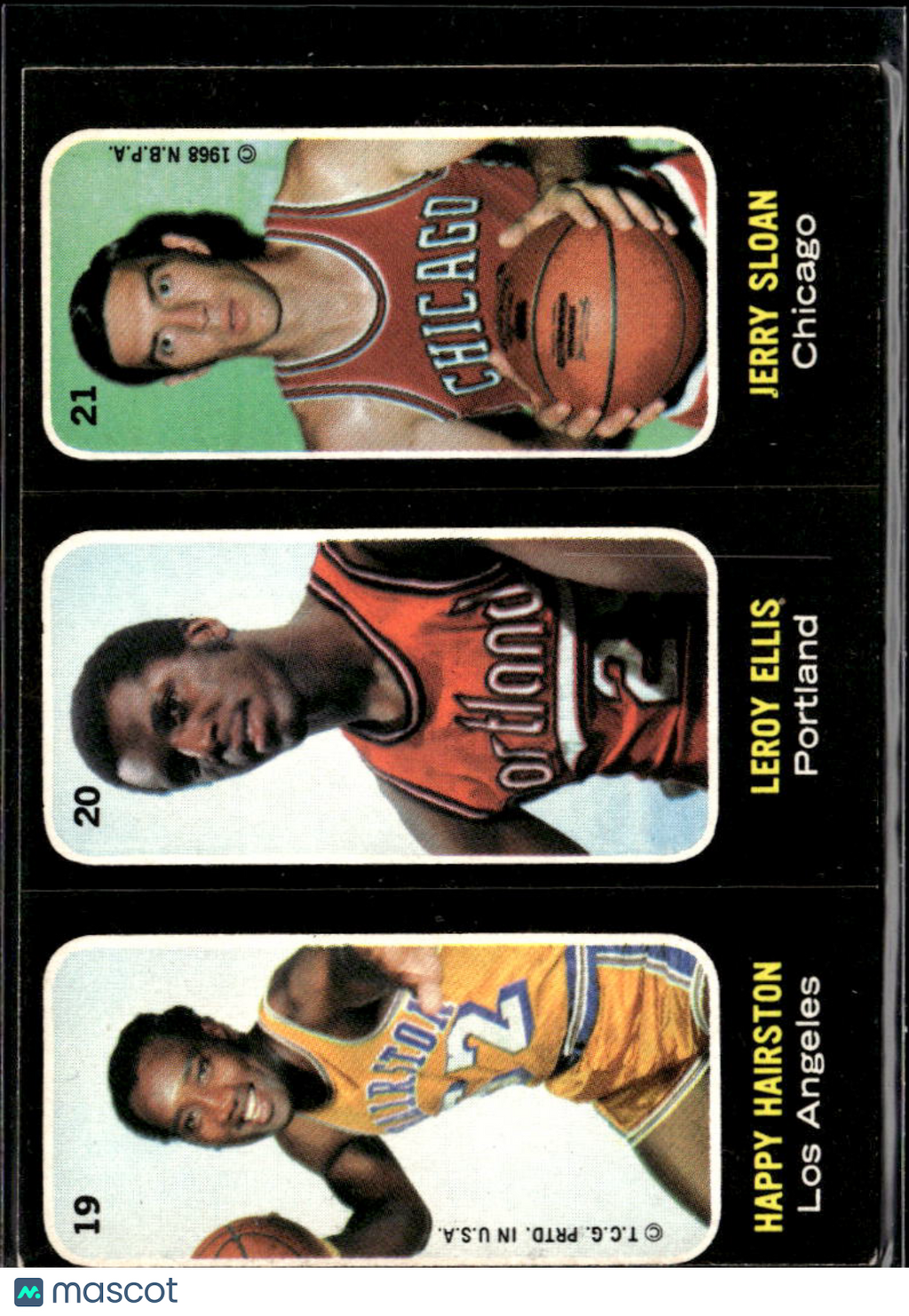 Leroy Ellis Jerry Sloan Happy Hairston 1971 Topps Trail Blazers Bulls Lakers