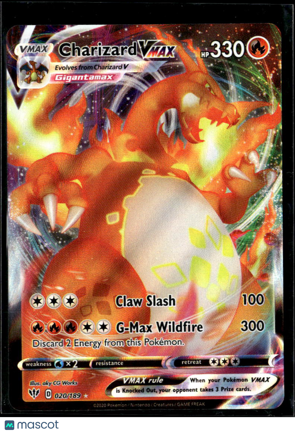 Charizard VMAX 2020 Darkness Ablaze Holo Rare #20/189
