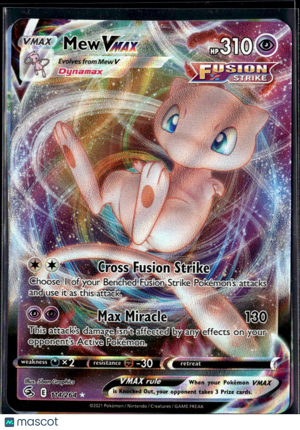Mew VMAX 2022 Fusion Strike Holo Rare #114/264