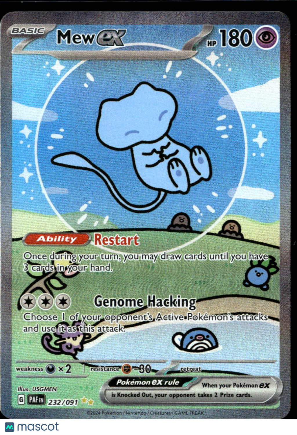 Mew EX 2024 Paldean Fates Holo Secret Rare SAR #232/91