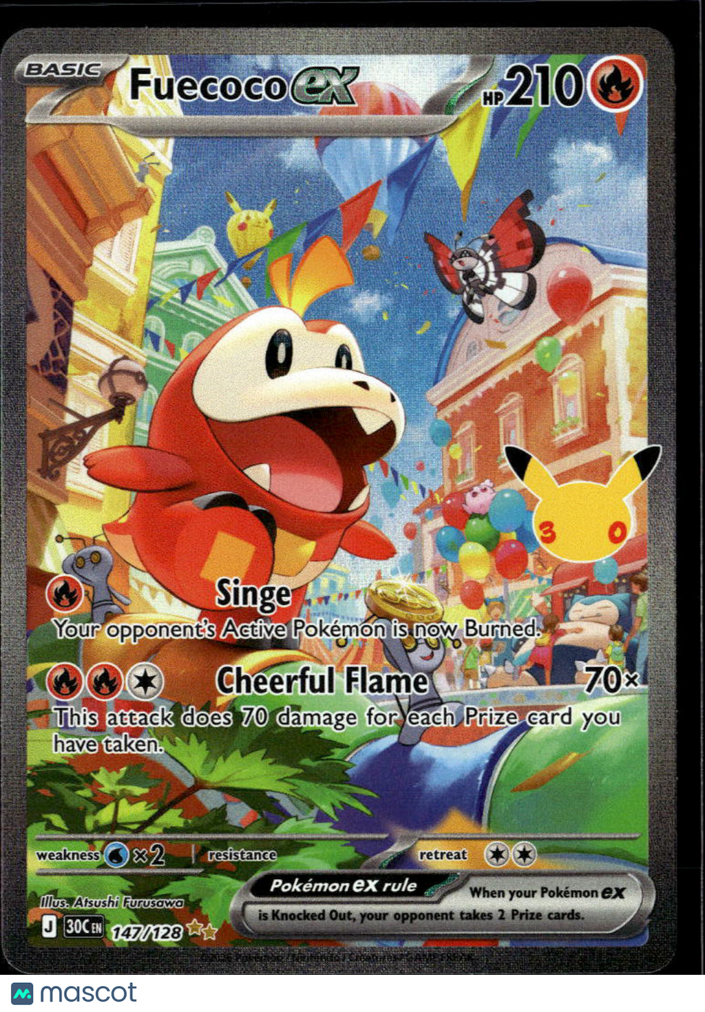 Fuecoco EX 2026 30th Celebration Holo Secret Rare SAR #147/128