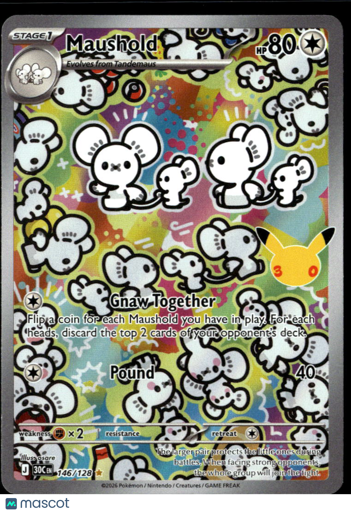 Maushold 2026 30th Celebration Holo Secret Rare #146/128