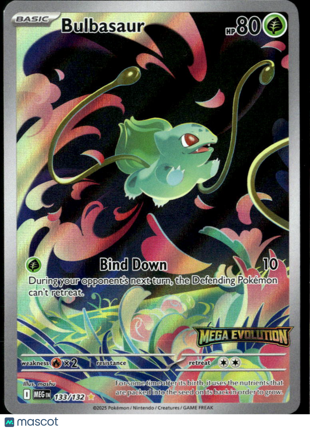 Bulbasaur 2025 Mega Evolution Holo Secret Rare #133/132