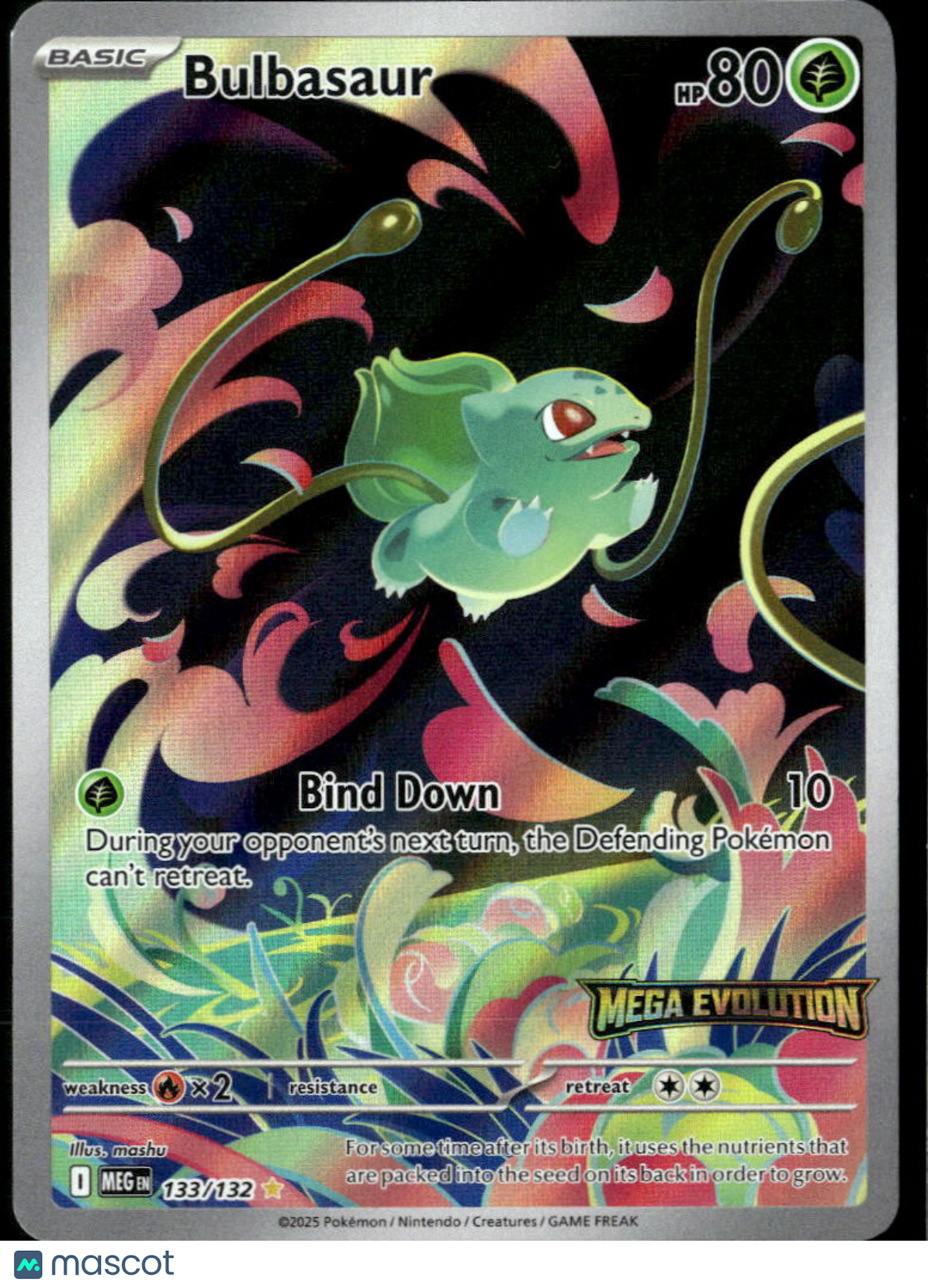 Bulbasaur 2025 Mega Evolution Holo Secret Rare #133/132