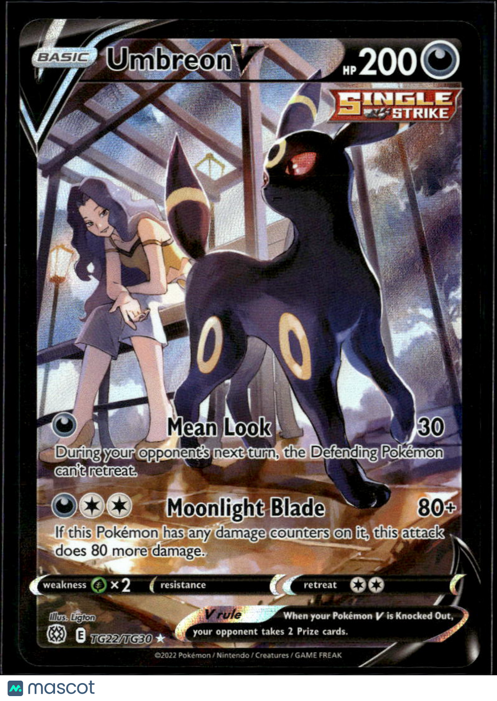 Umbreon V 2022 Brilliant Stars Holo Rare CHR FA #TG22/TG30