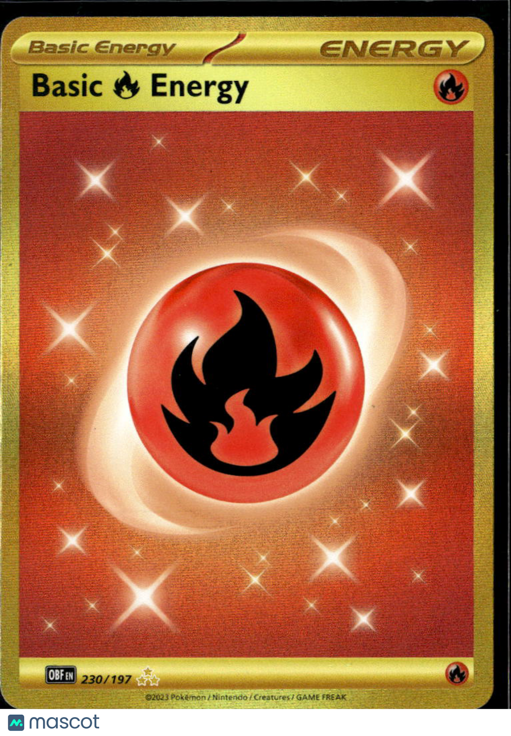 Basic Fire Energy 2023 Obsidian Flames Holo Secret Rare UR HR #230/197