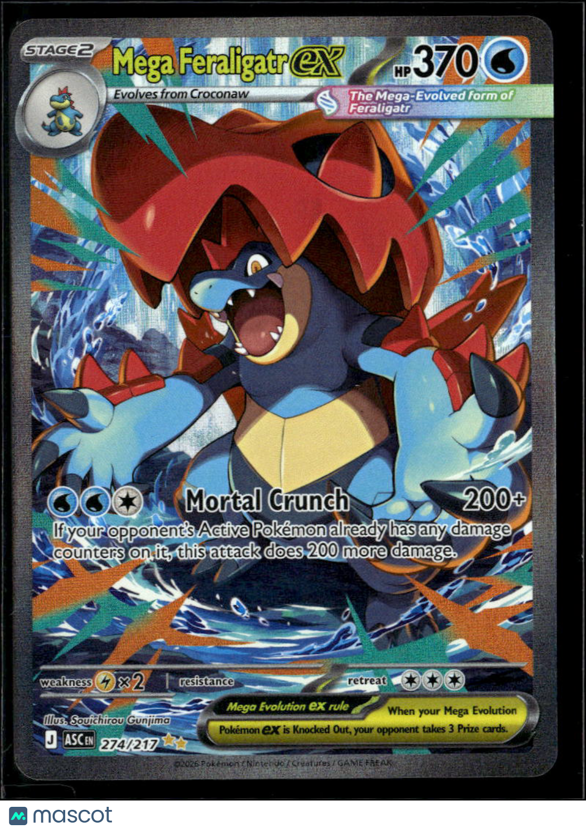 Mega Feraligatr EX 2026 Ascended Heroes Holo Secret Rare SAR #274/217
