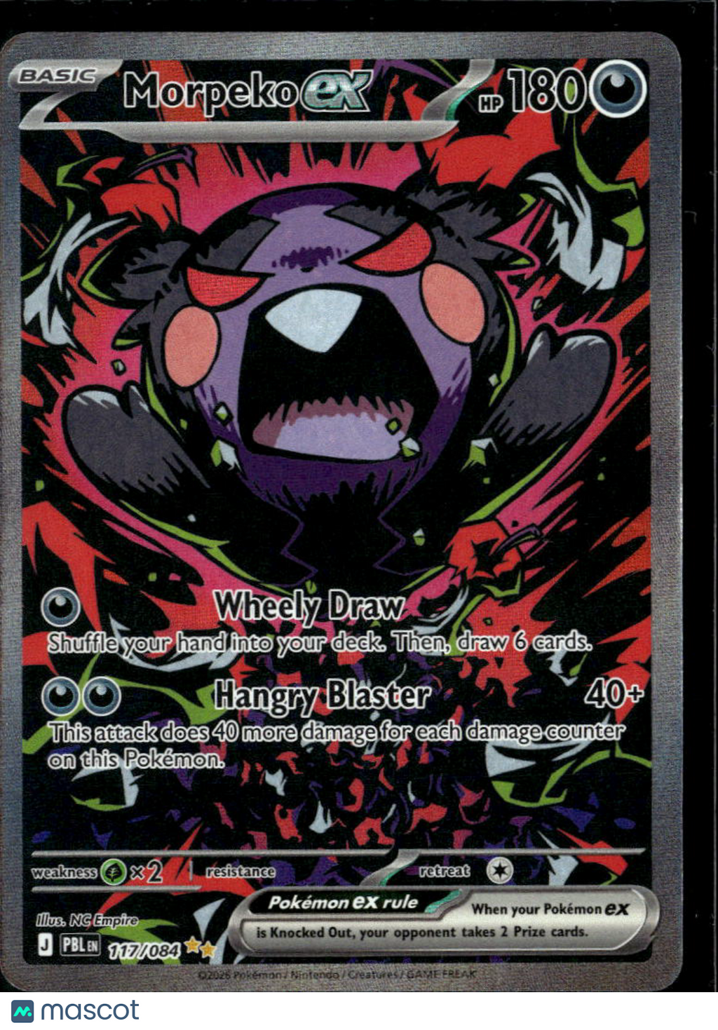 Morpeko EX 2026 Pitch Black  Secret Rare SAR #117/84