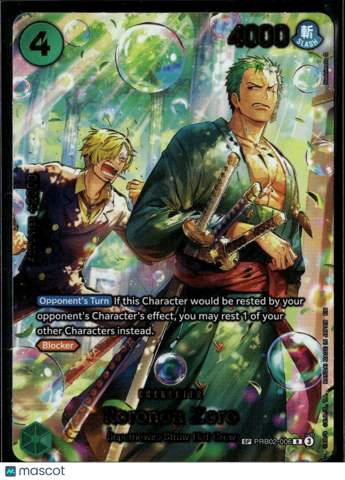 Roronoa Zoro Sanji The Best PRB-02 Foil Alternative Art Special Card