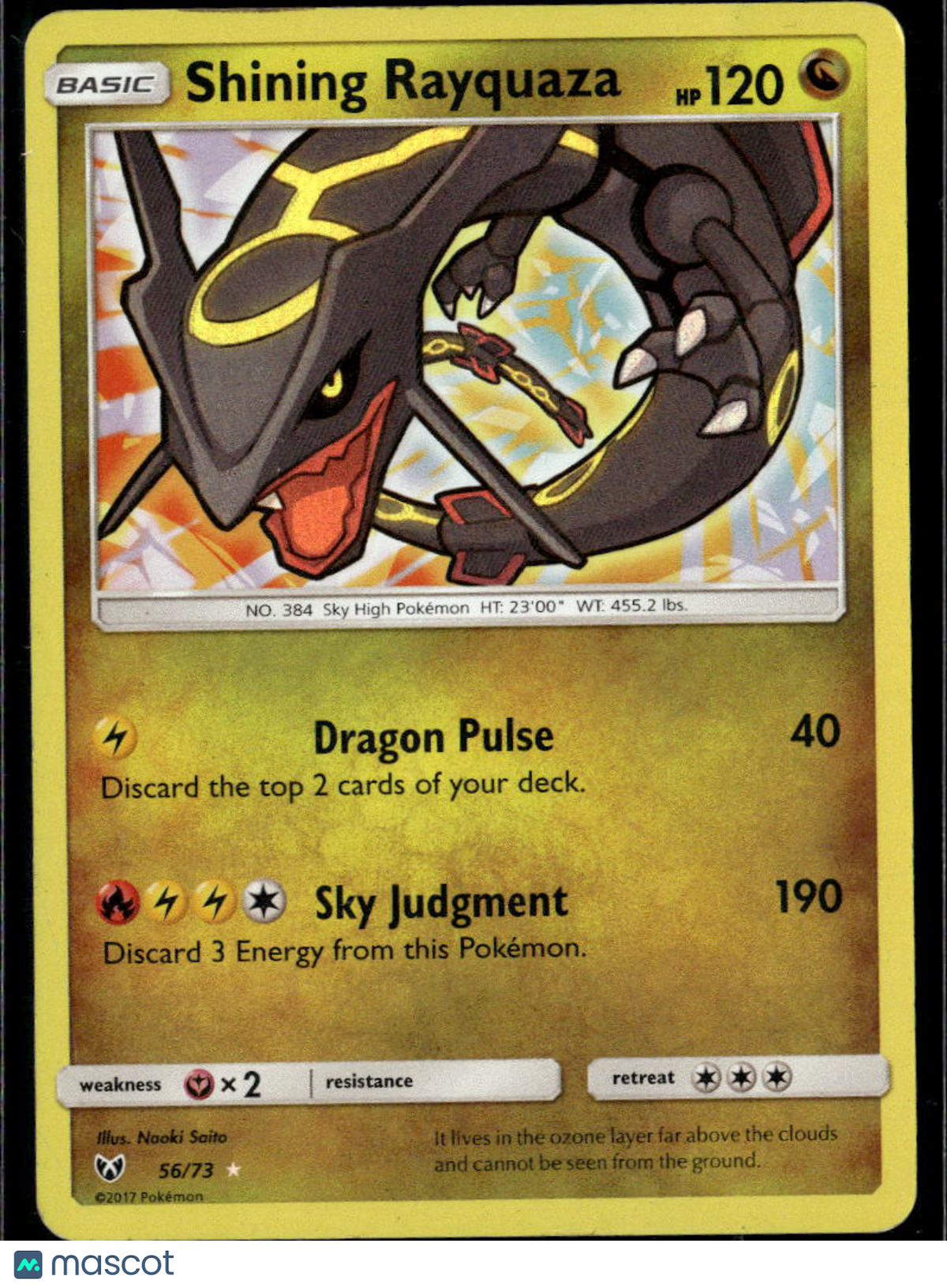 Shining Rayquaza 2017 Shining Legends Holo Rare #56/73