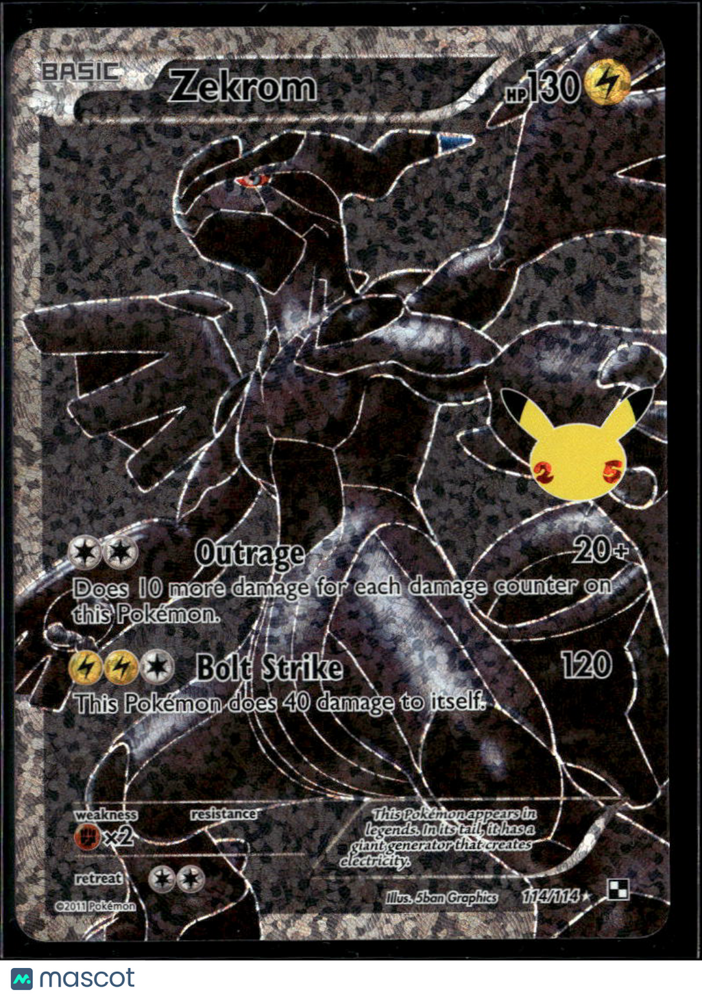 Zekrom 2021 Celebrations Holo Rare FA #114/114