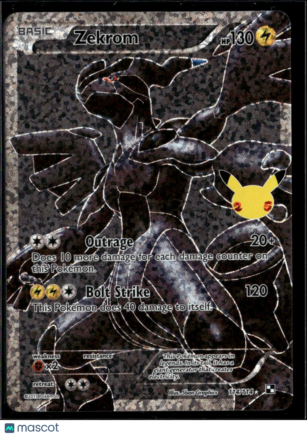Zekrom 2021 Celebrations Holo Rare FA #114/114