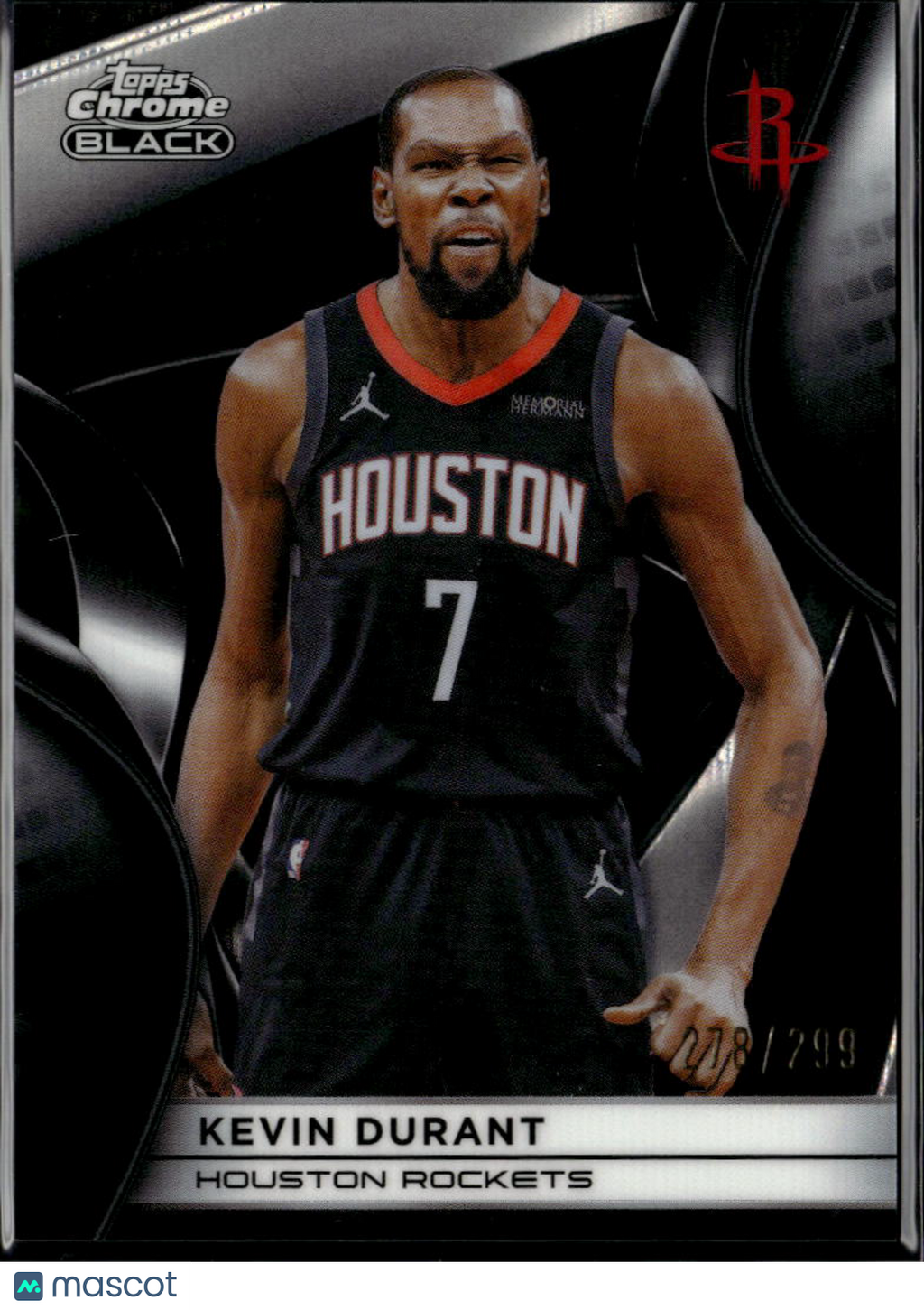 Kevin Durant 2026 Topps Chrome Black Wave Refractor 278/299 Houston Rockets