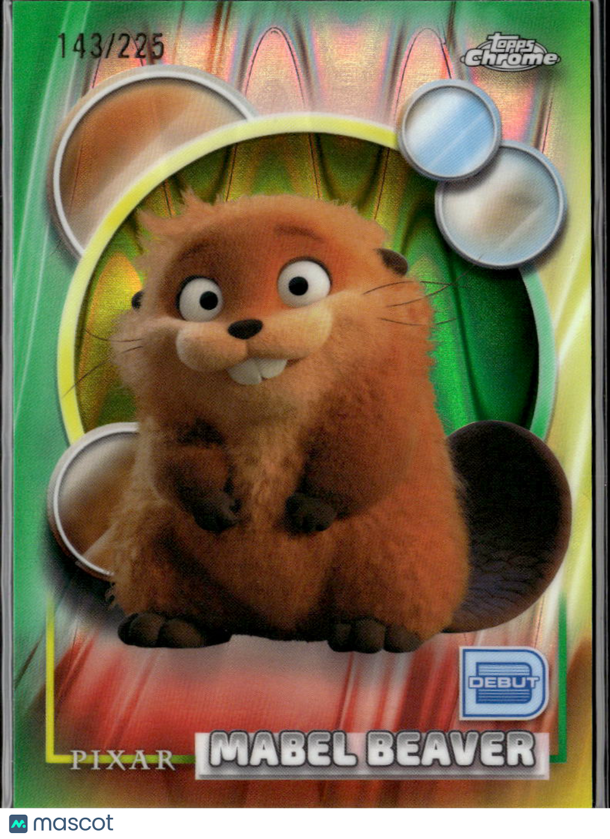 Mabel Beaver 2026 Topps Chrome Disney Debut Green Refractor 143/225 #110
