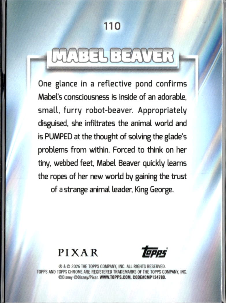 Mabel Beaver 2026 Topps Chrome Disney Debut Green Refractor 143/225 #110
